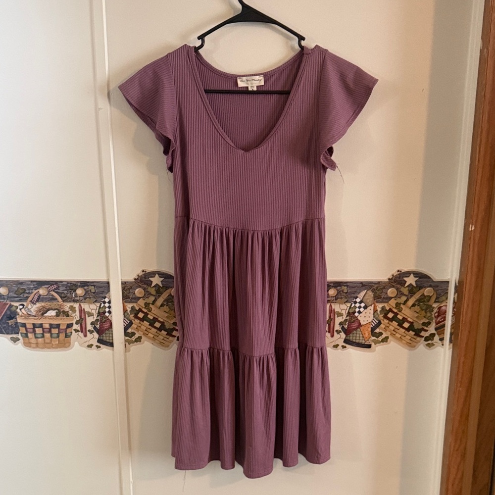 See You Monday Lavender Ribbed Top